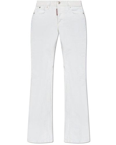 DSquared² Logo Patch Flared Jeans - White