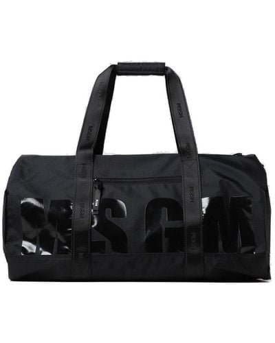 MSGM Logo-printed Zipped Holdall Bag - Black