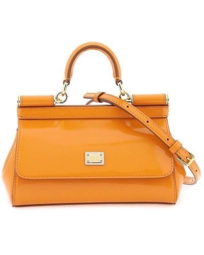 Dolce & Gabbana Miss Sicily Bag Leather Small Yellow 1227831