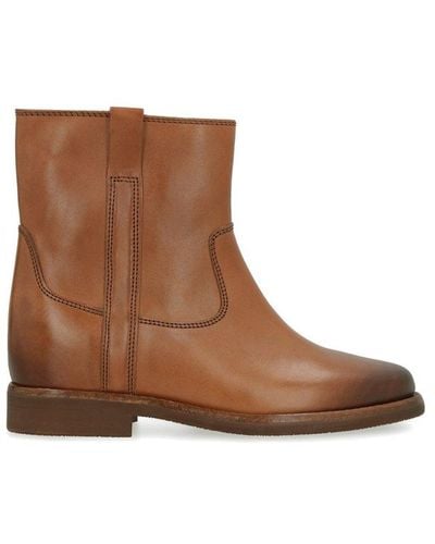 Isabel Marant Susee Leather Ankle Boots - Brown