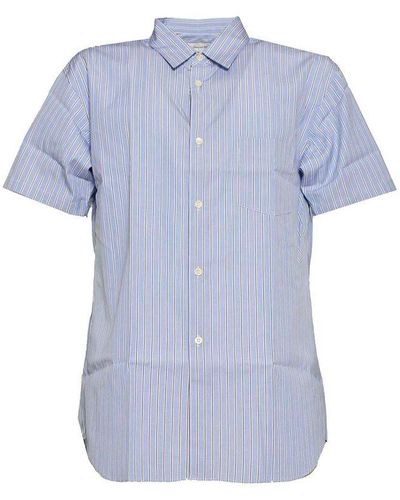Comme des Garçons Striped Short-sleeved Shirt - Blue