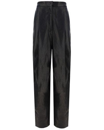 Khaite Ashford High-waist Leather Tailored Trousers - Black