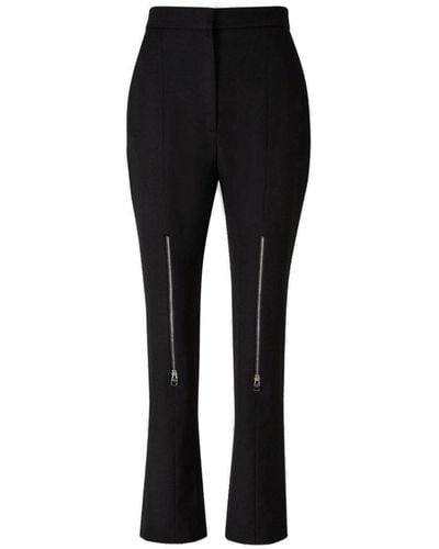 Alexander McQueen Trousers With Zipper Detail - Black