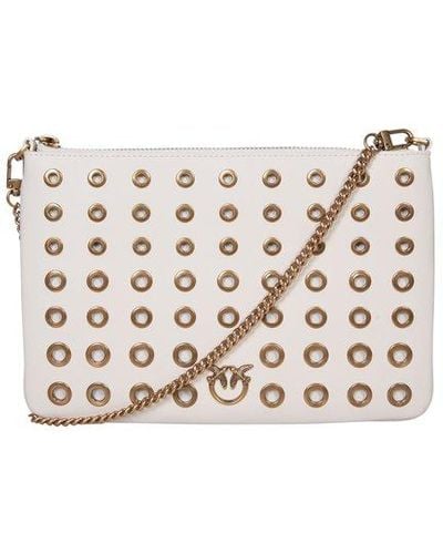 Pinko Chain Flat Classic Clutch - White