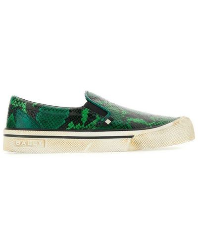 Bally Embossed Slip-on Trainers - Green