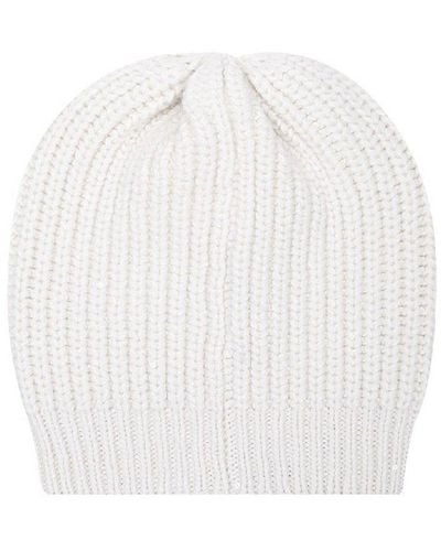 Brunello Cucinelli Ribbed Knitted Beanie - White