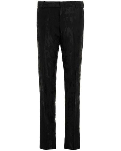 Alexander McQueen Jacquard Logo Trousers - Black