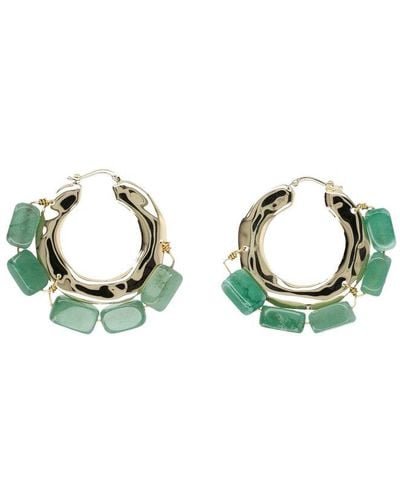 Jil Sander Natural Stone Earrings - Green