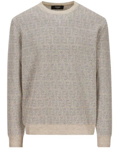 Fendi Ff Motif Sweater - Grey