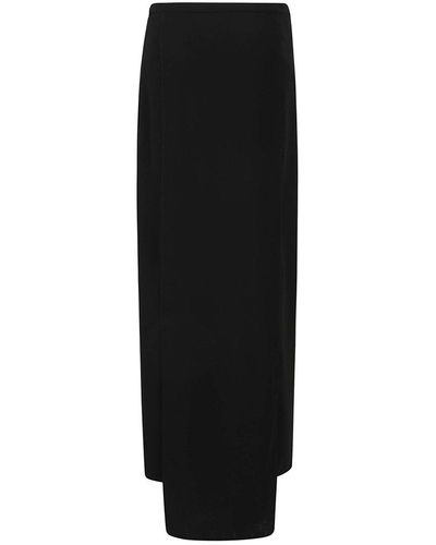 Courreges Heritage Crepe Long Skirt - Black