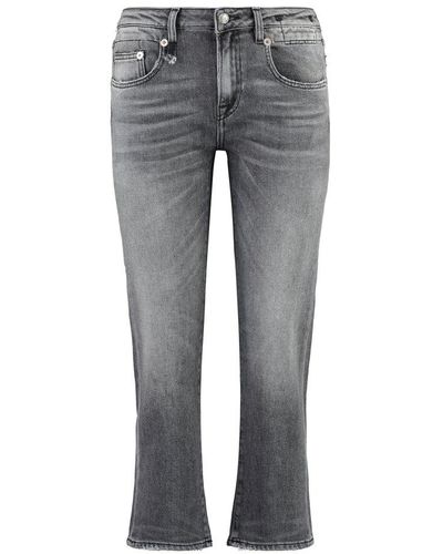 R13 mid-rise cropped jeans - Grey