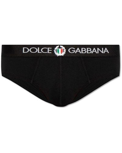 Dolce & Gabbana Logo Waistband Briefs - Black