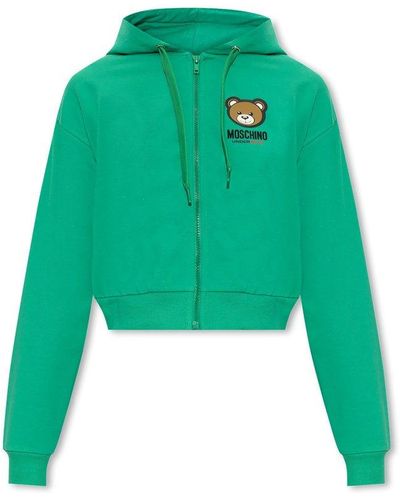 Moschino Hoodie With Patch - Green