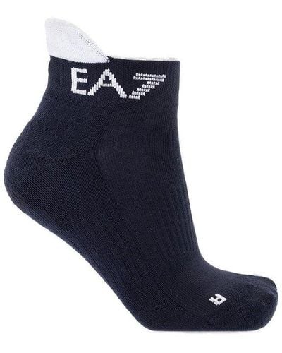 EA7 Socks With Logo, - Blue