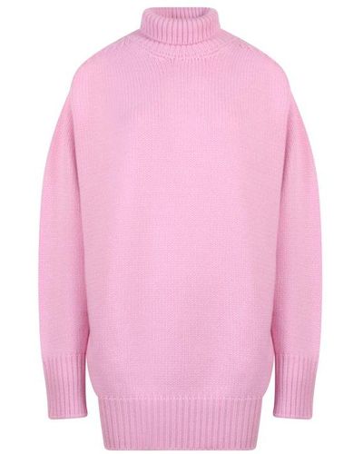 Sa Su Phi Turtleneck Long-sleeved Sweater - Pink