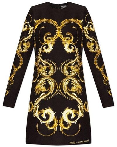Versace Couture-print Mini Dress - Black