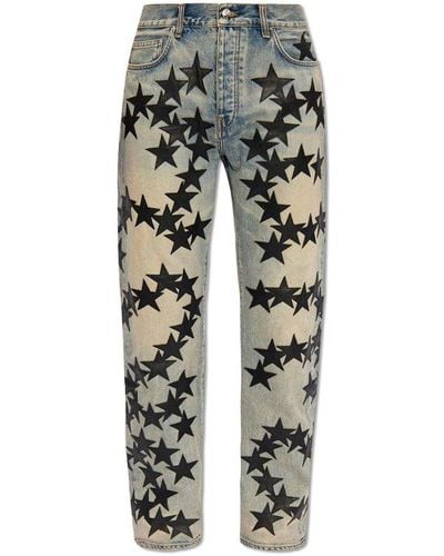 Amiri Patched Jeans, - Blue