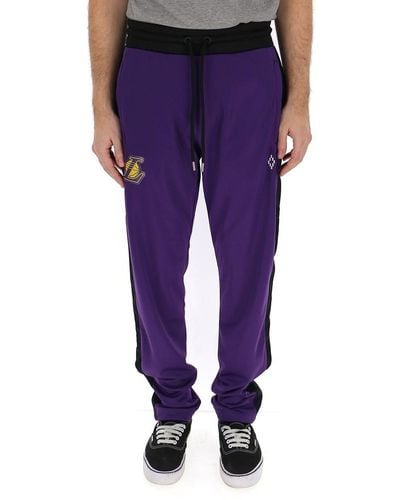 Marcelo Burlon Logo Patch Sweatpants - Purple