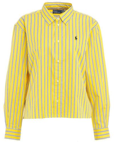 Polo Ralph Lauren Pony Embroidered Striped Shirt - Yellow