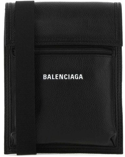 Balenciaga Black Leather Explorer Crossbody Bag