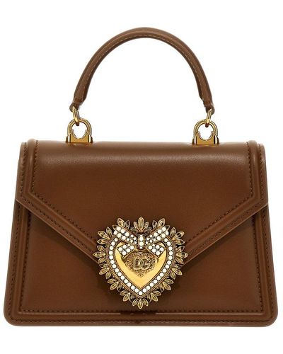 Dolce & Gabbana Small Devotion Shoulder Bag - Brown