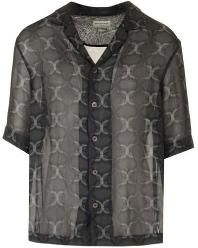 Dries Van Noten Pattern-printed Short-sleeved Buttoned Shirt - Black