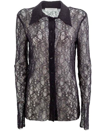 Philosophy Di Lorenzo Serafini Lace Detailed Long-sleeved Shirt - Black