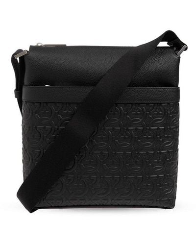 Ferragamo Shoulder Bag With Monogram, - Black