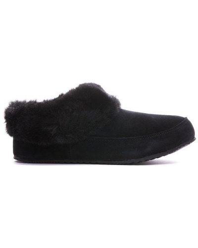 Sorel Faux-fur Trim Round-toe Slippers - Black