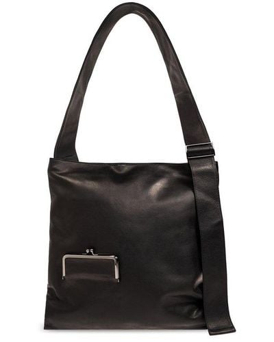 discord Yohji Yamamoto Pocket Embellished Clasp Shoulder Bag - Black