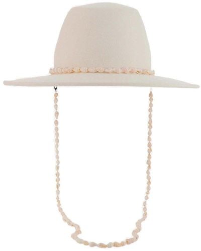 Maison Margiela Shells Embellished Hat - White