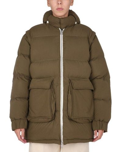 Sunnei Removable Sleeved Puffy Down Jacket - Brown