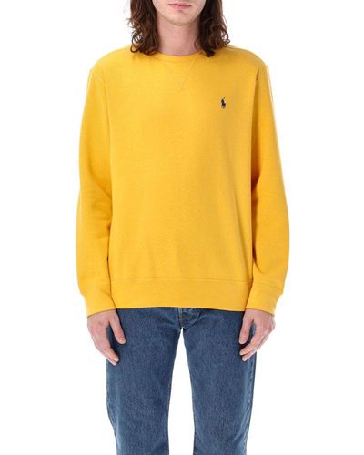 Polo Ralph Lauren Logo Embroidered Crewneck Sweatshirt - Yellow