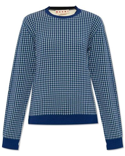 Marni Reversible Patterned Sweater - Blue