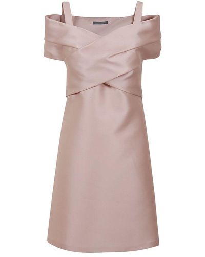 Alberta Ferretti Off-shoulder A-line Dress - Pink