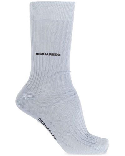 DSquared² Logo-detailed Socks - Gray