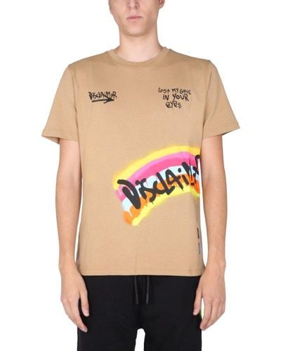 DISCLAIMER Printed Crewneck T-shirt - Brown