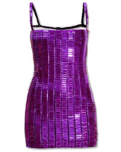 The Attico ‘Rue’ Sequinned Dress - Purple