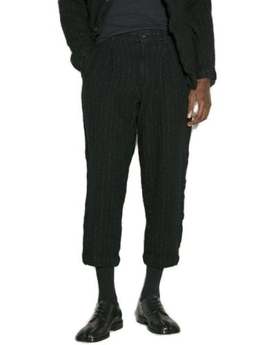 Comme des Garçons Mid-rise Striped Pants - Black