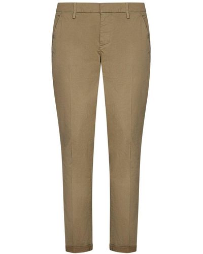 Dondup Mid-rise Straight Leg Trousers - Natural