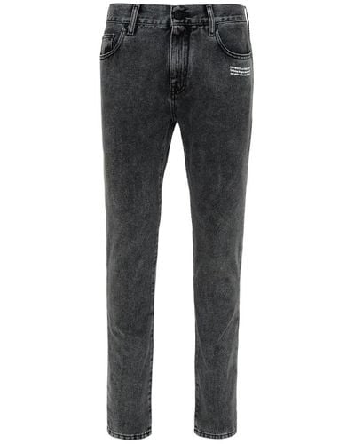 Off-White c/o Virgil Abloh Grey Cotton Skinny Jeans