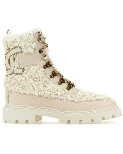 Tod's Kate 40mm Bouclé Ankle Boots - Natural