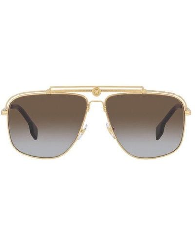 Versace Medusa Focus Oversized Frame Sunglasses - Metallic