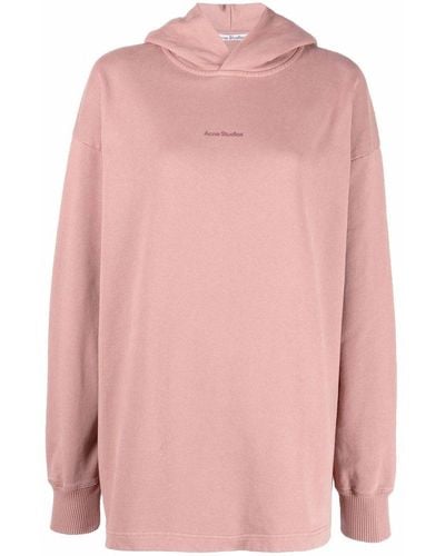 Acne Studios Embroidered-logo Detail Hoodie - Pink