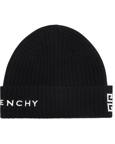 Givenchy Logo Embroidered Knit Beanie - Black