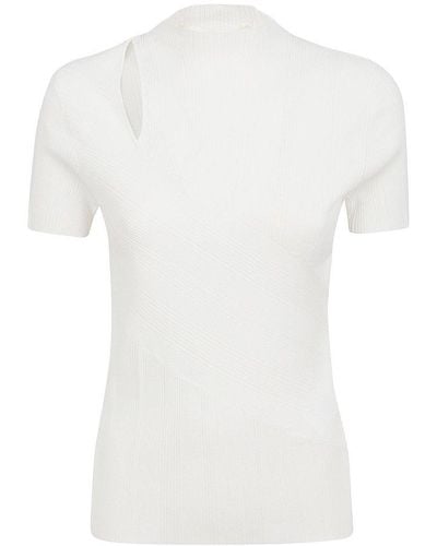 Diane von Furstenberg Saoirse Cut-out Knitted Top - White