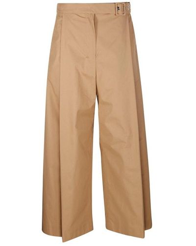 Max Mara Belted Wide Leg Trousers - Natural