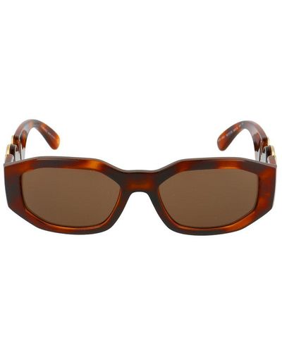 Versace Rectangular Frame Sunglasses - Brown