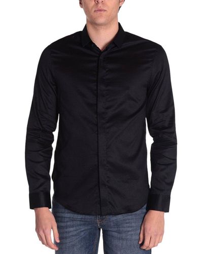 Armani Exchange Long Sleeved Buttoned Shirt - Blue