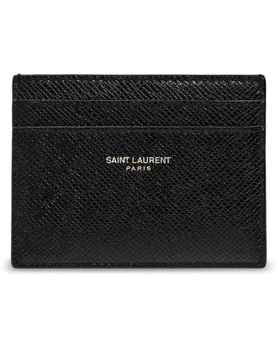 Saint Laurent Card Holder With Logo - Black